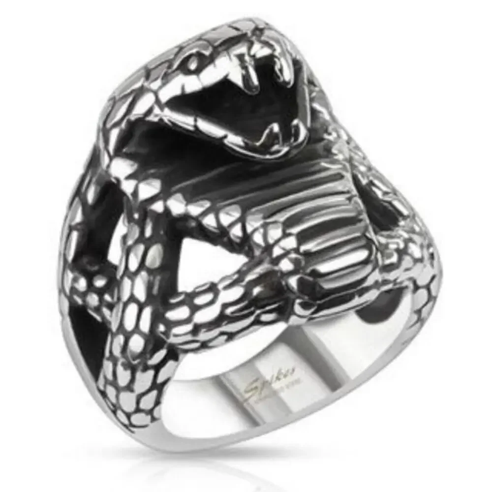 New stainless steel cobra ring size 13